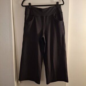 Promover Women's Cropped Black Wide-Leg Pants
